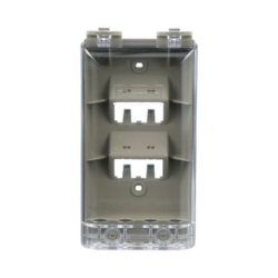 Placa de Pared Vertical, Resistente al Agua con Protección IP56, Acepta 4 Módulos Mini-Com, Color Gris