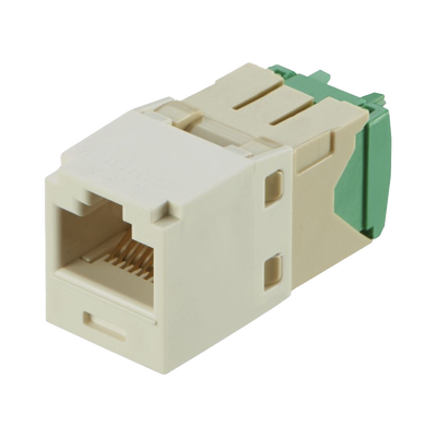 Conector Jack RJ45 Estilo TG, Mini-Com, Categoría 6, de 8 posiciones y 8 cables de Calibre 28/30 AWG, Color Blanco