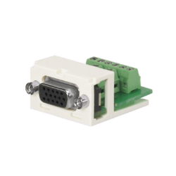 Conector sub-D de 15 Pines Tipo Atornillable, Uso en 2 Puertos Mini-Com, Color Blanco Mate