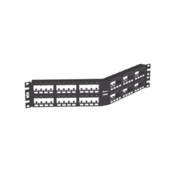 Panel de Parcheo Modular Mini-Com (Sin Conectores), Angulado Instalación la Ras, Sin Blindaje, de 48 puertos, 2UR