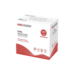 Bobina de Cable UTP 305 Mts / Cat 6 (24 AWG) / Color Negro / Uso en Exterior / 100% Cobre / Aplicaciones de CCTV y Redes de Datos