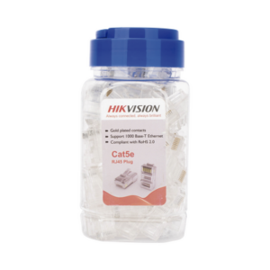 Bote con 100 Piezas de Plug Modular RJ45 / Cat 5e / Chapado en Oro a 30 Micras / Sin Blindaje / Facil Instalación / Uso Interior / Soporta Norma TIA-568B / Cumple con RoHS 2.0