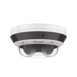 PanoVu Series / Vista Panorámica 360º / 4 Lentes Mot. 2.8 a 8 mm (4 Megapixel por Lente) / 16 Megapixel en Total / WDR 120 dB / DARKFIGHTER / Exterior IP67 / IK10 / PoE+ / 30 mts IR / Micro SD
