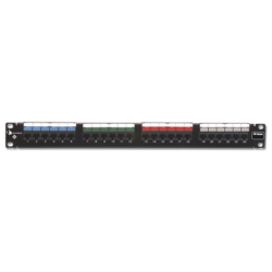 Patch Panel UTP HD6 de 24 puertos, Precargado con Jacks Categoría 6, Plano, 1UR