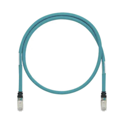 Patch Cord Cat6A de Grado Industrial 600V, Blindado SF/UTP, Calibre 26 AWG, Color Aqua, 5m