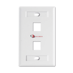 Placa de pared Keystone de 2 salidas, color blanco, para Jacks Keystone Z-MAX y MAX