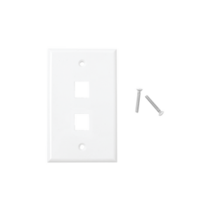 Placa de pared de 2 puertos, Keystone, Color Blanco