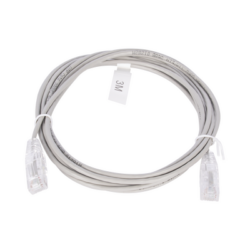 Cable de Parcheo Slim UTP Cat6 - 3 m Gris Diámetro Reducido (28 AWG)