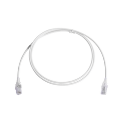 Patch Cord MC6 Modular Cat6 UTP, CM/LS0H, 5ft, Color Blanco, Diámetro Reducido (28AWG)
