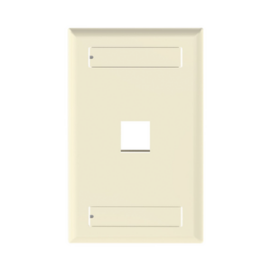 Placa de Pared Vertical, Salida Para 1 Puerto Keystone, Con Espacios Para Etiquetas, Color Marfil