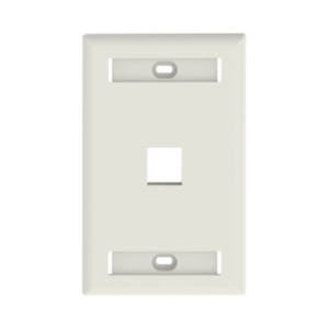 Placa de Pared Vertical, Salida Para 1 Puerto Keystone, Con Espacios Para Etiquetas, Color Blanco Mate