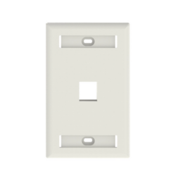 Placa de Pared Vertical, Salida Para 1 Puerto Keystone, Con Espacios Para Etiquetas, Color Blanco