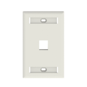 Placa de Pared Vertical, Salida Para 1 Puerto Keystone, Con Espacios Para Etiquetas, Color Blanco