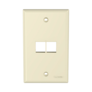 Placa de Pared Vertical, Salida Para 2 Puertos Keystone, Color Marfil