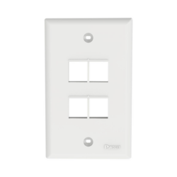 Placa de Pared Vertical, Salida Para 4 Puertos Keystone, Color Blanco