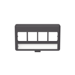 Placa de Mobiliario Modular Estándar, Salidas Para 4 Puertos Keystone, Color Negro