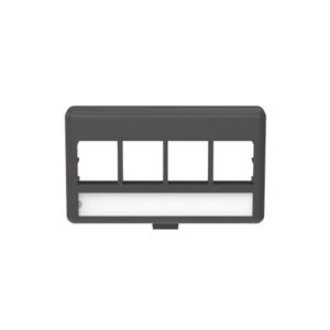 Placa de Mobiliario Modular Estándar, Salidas Para 4 Puertos Keystone, Color Negro