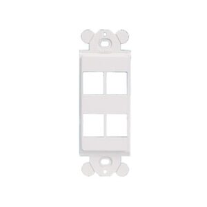 Marco de Módulo Dúplex, Para Placas Frontales Estándar GFCI, Acepta 4 Módulos Keystone, Color Blanco