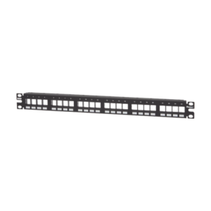 Panel de Parcheo Modular Keystone (Sin Conectores), Numerado y Espacio para Etiquetas, de 24 puertos, 1UR