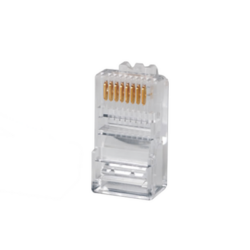 Plug RJ45 Cat5e, Para Cable UTP Calibre 22 a 26 AWG, Chapado en Oro de 50 micras