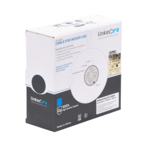 Bobina de cable de 100m, Cat5e, 24 AWG, color Gris, UL, para aplicaciones en videovigilancia, redes de datos. Uso Interior