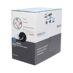 Bobina de cable de 305 m, ( 1000 ft ), Cat5e, alto desempeño, de color Gris, UL, para aplicaciones en video vigilancia, redes de datos. Uso Interior