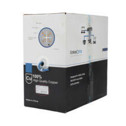 Bobina de cable U/UTP Cat6A de 305 mts, Color Azul, CMR, soporta 10G-BaseT para transmisión de frecuencias de hasta 500MHz, UL