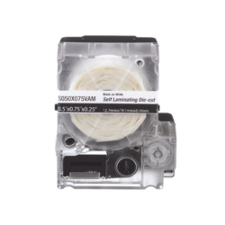 Casete de 200 Etiquetas Autolaminadas de 12.7 x 31.8 mm, para Cables de 3.1 a 7 mm de Diámetro, Área de Impresión Color Blanco