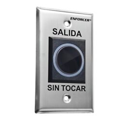 Botón de Salida sin Contacto / Sensor IR / Iluminado / Normalmente Abierto y Cerrado / Distancia Ajustable de Detección / Rele Ajustable de 0.5 a 30 Segundos / Uso Interior