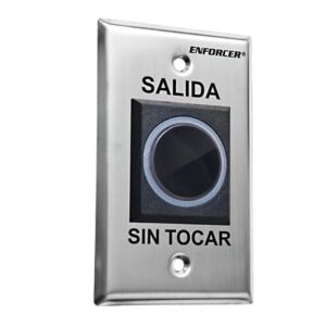 Botón de Salida sin Contacto / Sensor IR / Iluminado / Normalmente Abierto y Cerrado / Distancia Ajustable de Detección /  Rele Ajustable de 0.5 a 30 Segundos / Uso Interior