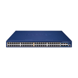 Switch Administrable Stacking Capa 3, 48 Puertos PoE Gigabit 802.3at, 6 Puertos SFP de 10 G, Incluye Fuente Redundante de 55 V cc