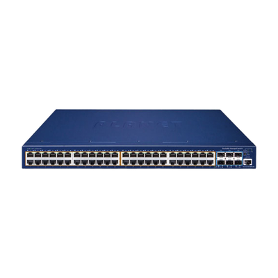 Switch Administrable Stacking Capa 3, 48 Puertos PoE Gigabit 802.3at, 6 Puertos SFP de 10 G, Incluye Fuente Redundante de 55 V cc