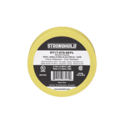 Cinta Eléctrica STRONGHOLD para Aislar, de PVC, Uso General Reparación y Mantenimiento, Grosor de 0.18mm (7 mil), Ancho de 19mm, y 20.12m de Largo, Color Amarillo