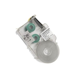 Casete de Etiquetas de Vinilo de Cinta Continua, Color Negro Sobre Blanco, Uso Interior/Exterior, 25.4 mm de Ancho x 7.6 Metros de largo