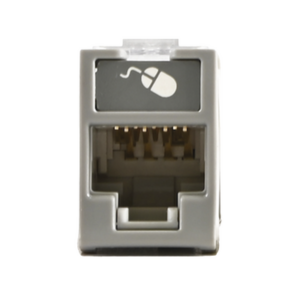 Jack UltraMAX Cat5e, UTP, Montaje híbrido en Placa de Pared (Plano y Angulado), Color Gris, Punch Down