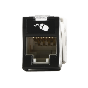 Jack UltraMAX Cat6A, UTP, Montaje híbrido en Placa de Pared (Plano y Angulado), Color Negro, Punch Down