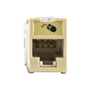 Jack UltraMAX Cat6A, UTP, Montaje híbrido en Placa de Pared (Plano y Angulado), Color Marfil, Punch Down