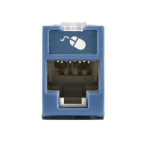Jack UltraMAX Cat6, UTP, Montaje híbrido en Placa de Pared (Plano y Angulado), Color Azul, Punch Down
