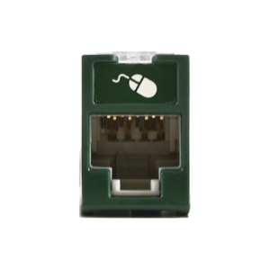 Jack UltraMAX Cat6, UTP, Montaje híbrido en Placa de Pared (Plano y Angulado), Color Verde, Punch Down