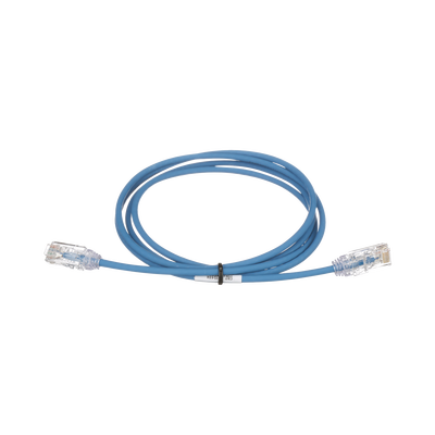 Cable de Parcheo TX6, UTP Cat6, Diámetro Reducido (28AWG), Color Azul, 20ft