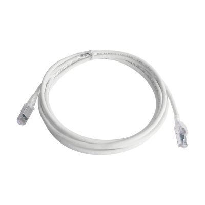 Patch Cord Z-MAX Cat6A S/FTP, CM/LS0H, 10ft, Color Blanco, Versión Bulk (Sin Empaque Individual)