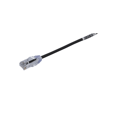 Cable de Parcheo TX6, UTP Cat6, Diámetro Reducido (28AWG), Color Negro, 45 ft