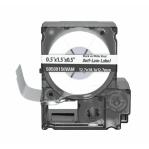 Casete de 175 Etiquetas Autolaminadas de 12.7 x 38.1 mm, para Cables de 4 a 8.1 mm de Diámetro, Área de Impresión Color Blanco