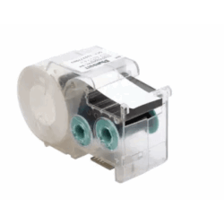 Casete de etiquetas de poliolefina, cinta continua, color negro sobre blanco, 9.65 mm x 7.6 metros