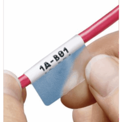 Casete de 50 Etiquetas Autolaminadas de 25.4 x 165.1 mm, para Cables de 12.1 a 40.4 mm de Diámetro, Área de Impresión Color Blanco