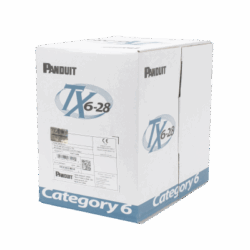 Bobina de Cable UTP 305 m. de Cobre TX6-28®, Gris, Categoría 6, Diámetro Reducido (28 AWG), CM/LSZH, de 4 pares