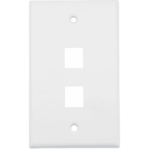 Placa de Pared (Face Plate) / 2 Puertos / Color Blanco / Caja con 20 Piezas / ABS
